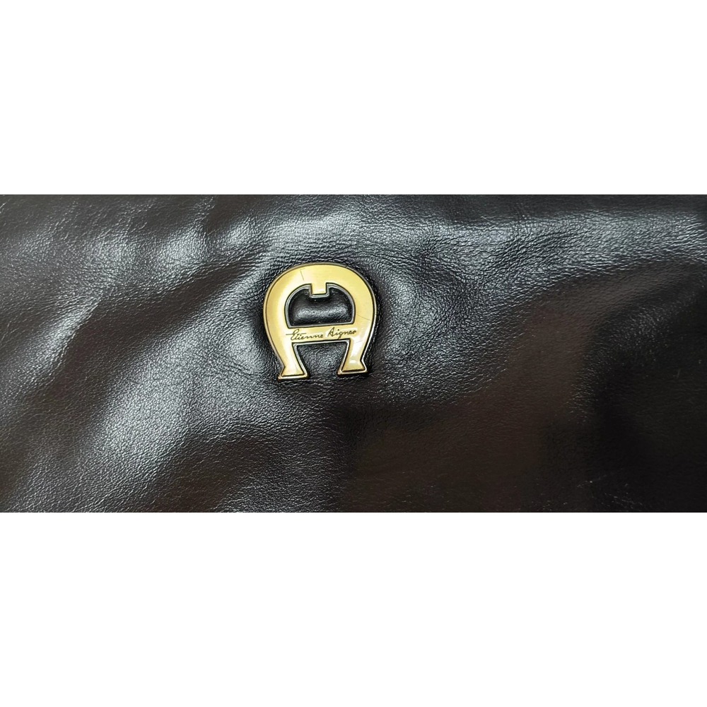 Etiene‎ Aigner Vintage Genuine Leather Black Shoulder Bag